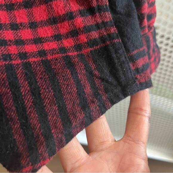 Denim & Flower Ricky Singh Plaid Flannel Button Down Collared Shirt XL Red Black - Picture 9 of 12